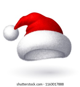 Realistic vector Santa hat isolated on white background. Eps8. RGB Global colors