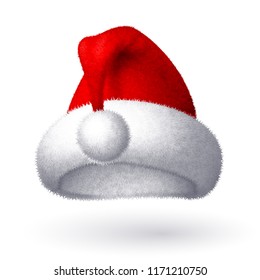 Realistic vector Santa hat isolated on white background. Eps8. RGB Global colors