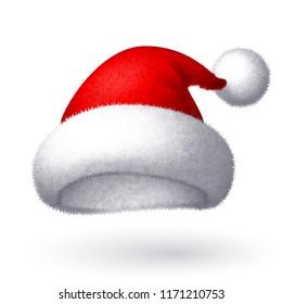 Realistic vector Santa hat isolated on white background. Eps8. RGB Global colors