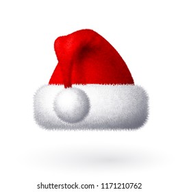 Realistic vector Santa hat isolated on white background. Eps8. RGB Global colors