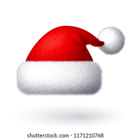 Realistic vector Santa hat isolated on white background. Eps8. RGB Global colors