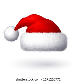 Realistic vector Santa hat isolated on white background. Eps8. RGB Global colors