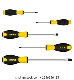 realistic vector screwdriver set