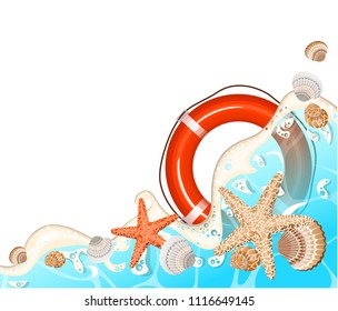 Realistic vector sea frame.