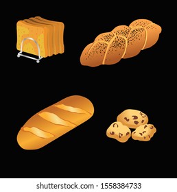 realistic vector seamless bakery illustrations
