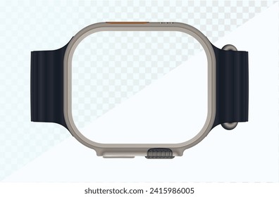 Conjunto vectorial realista de Apple Watch Ultra. Ilustración vectorial de alta calidad aislada en fondo transparente. Ilustración del vector