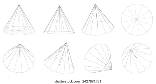 Realistic vector set of cone shapes