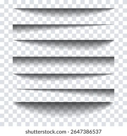 Realistic vector shadow with different variations on transparent background