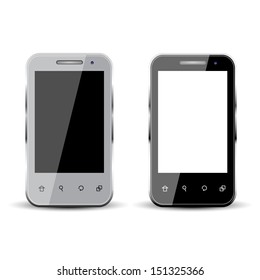 realistic vector smart phones isolated on white background 