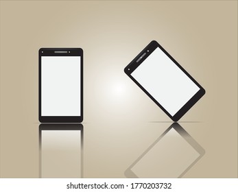 Teléfonos inteligentes vectoriales realistas sobre fondo blanco, ilustración vectorial realista.