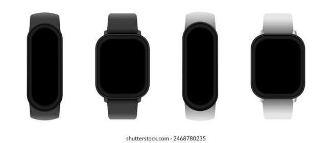 Realistic vector smart watch illustration. Smart watch hand wearable accessory. Smart watch device template