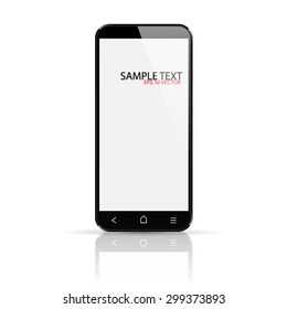 Realistic vector of smartphone with blank screen.