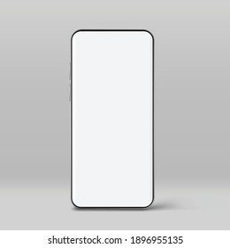 Realistic Vector smartphone. Smartphone frame with blank display isolated, phone Front view. Vector mobile device concept