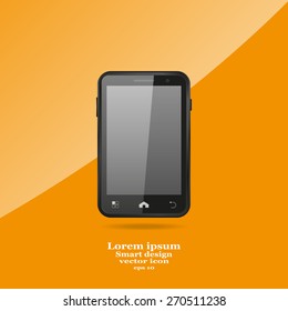 Realistic vector smartphone isolated on white.