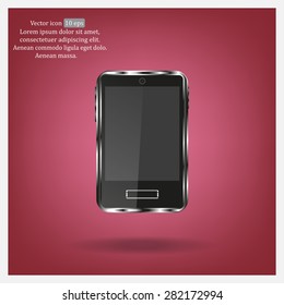 Realistic vector smartphone isolated on white.