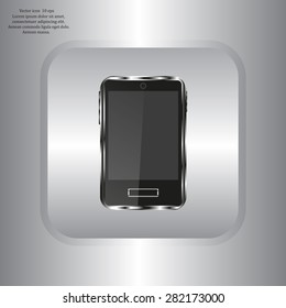 Realistic vector smartphone isolated on white.