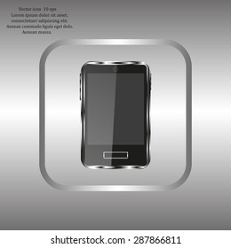 Realistic vector smartphone isolated on white.