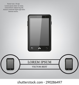 Realistic vector smartphone isolated on white.