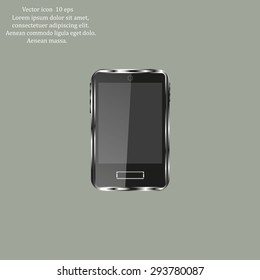 Realistic vector smartphone isolated on white.