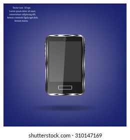 Realistic vector smartphone isolated on white.