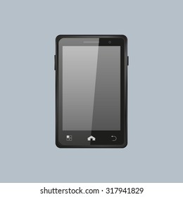 Realistic vector smartphone isolated on white.