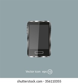 Realistic vector smartphone isolated on white.