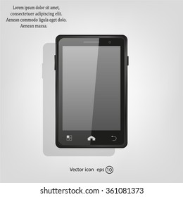 Realistic vector smartphone isolated on white.