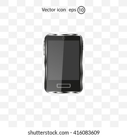 Realistic vector smartphone isolated on white.