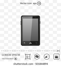 Realistic vector smartphone isolated on white.