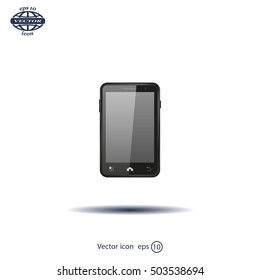 Realistic vector smartphone isolated on white.