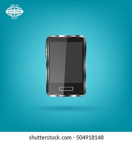 Realistic vector smartphone isolated on white.