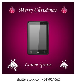 Realistic vector smartphone isolated on white.