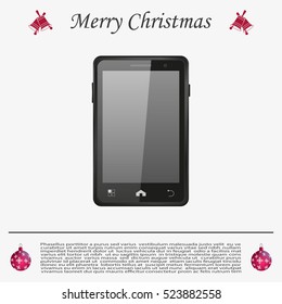 Realistic vector smartphone isolated on white.