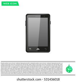 Realistic vector smartphone isolated on white.