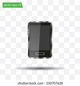 Realistic vector smartphone isolated on white.