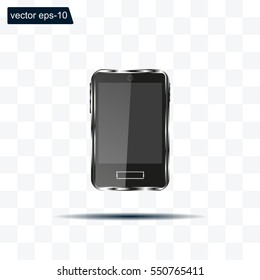 Realistic vector smartphone isolated on white.