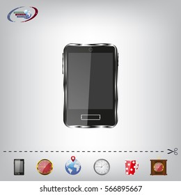 Realistic vector smartphone isolated on white.