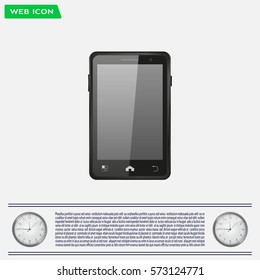 Realistic vector smartphone isolated on white.