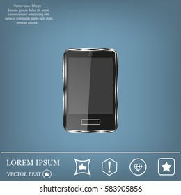 Realistic vector smartphone isolated on white.