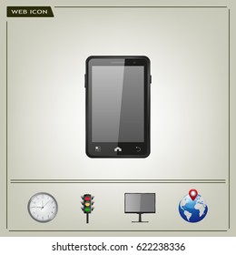 Realistic vector smartphone isolated on white.