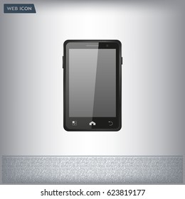 Realistic vector smartphone isolated on white.