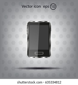 Realistic vector smartphone isolated on white.
