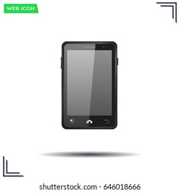 Realistic vector smartphone isolated on white.
