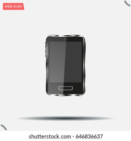 Realistic vector smartphone isolated on white.