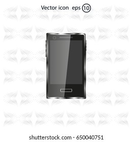 Realistic vector smartphone isolated on white.