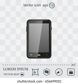Realistic vector smartphone isolated on white.