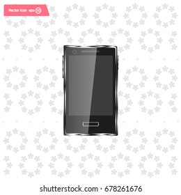 Realistic vector smartphone isolated on white.