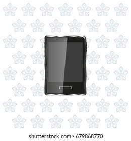 Realistic vector smartphone isolated on white.
