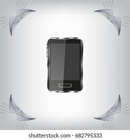 Realistic vector smartphone isolated on white.