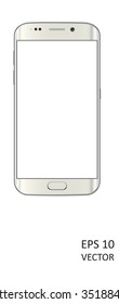 Realistic vector smartphone on white background.